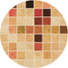 Square Patterned Orange Rug, pat3136org