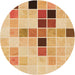 Square Machine Washable Transitional Orange Rug in a Living Room, wshpat3136org