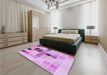 Patterned Blossom Pink Rug in a Bedroom, pat3136pur