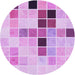 Square Machine Washable Transitional Blossom Pink Rug in a Living Room, wshpat3136pur
