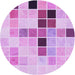 Square Patterned Blossom Pink Rug, pat3136pur