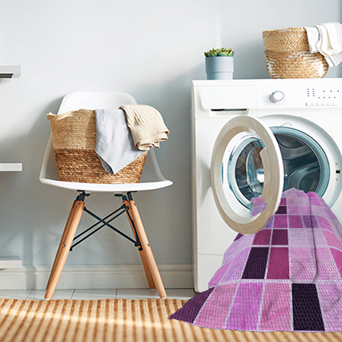 Machine Washable Transitional Blossom Pink Rug in a Washing Machine, wshpat3136pur