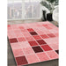 Patterned Baby Pink Rug in Family Room, pat3136rd