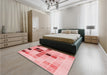 Patterned Baby Pink Rug in a Bedroom, pat3136rd