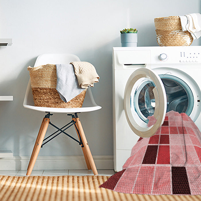 Machine Washable Transitional Pink Rug in a Washing Machine, wshpat3136rd