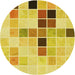 Square Machine Washable Transitional Bold Yellow Rug in a Living Room, wshpat3136yw