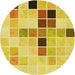 Square Patterned Bold Yellow Rug, pat3136yw