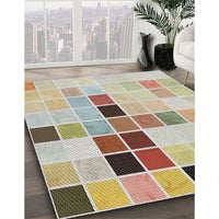 Patterned Tan Brown Gold Novelty Rug, pat3136