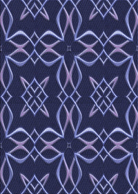 Machine Washable Transitional Night Blue Rug, wshpat3137blu