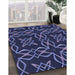 Patterned Night Blue Rug in Family Room, pat3137blu