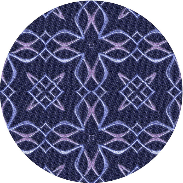 Square Patterned Night Blue Rug, pat3137blu