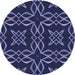 Square Patterned Night Blue Rug, pat3137blu