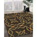 Machine Washable Transitional Midnight Gray Rug in a Family Room, wshpat3137brn