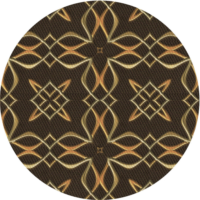 Square Patterned Midnight Gray Rug, pat3137brn