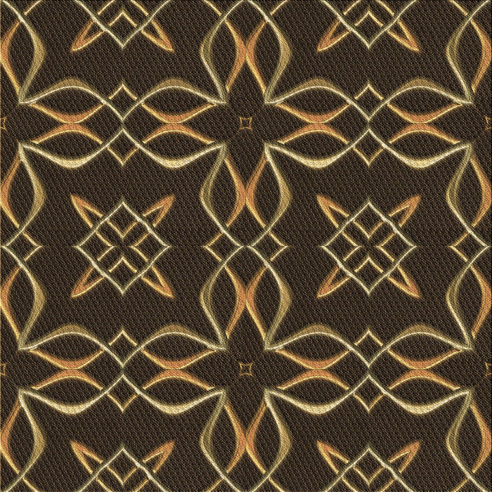 Round Patterned Midnight Gray Rug, pat3137brn