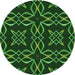 Square Patterned Dark Forest Green Rug, pat3137grn