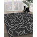 Machine Washable Transitional Smokey Gray Rug in a Family Room, wshpat3137gry