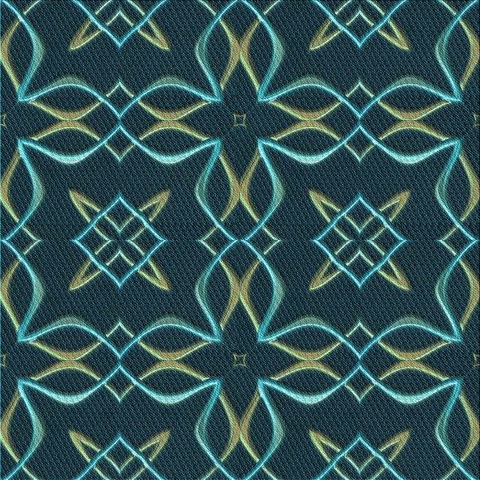 Round Machine Washable Transitional Deep-Sea Green Rug, wshpat3137lblu