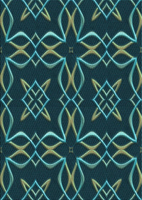 Machine Washable Transitional Deep-Sea Green Rug, wshpat3137lblu