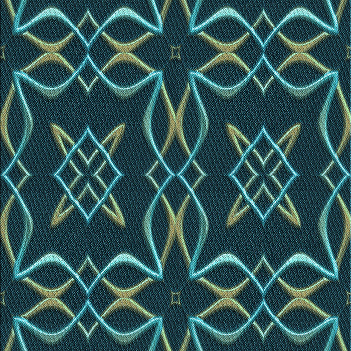 Machine Washable Transitional Deep-Sea Green Rug, wshpat3137lblu