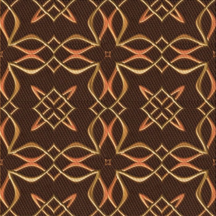 Round Patterned Red Rug, pat3137org