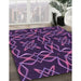 Patterned Dark Orchid Purple Rug in Family Room, pat3137pur