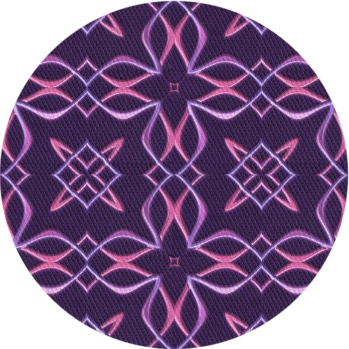 Square Machine Washable Transitional Dark Orchid Purple Rug in a Living Room, wshpat3137pur