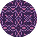 Square Machine Washable Transitional Dark Orchid Purple Rug in a Living Room, wshpat3137pur