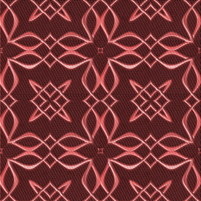 Round Patterned Red Rug, pat3137rd