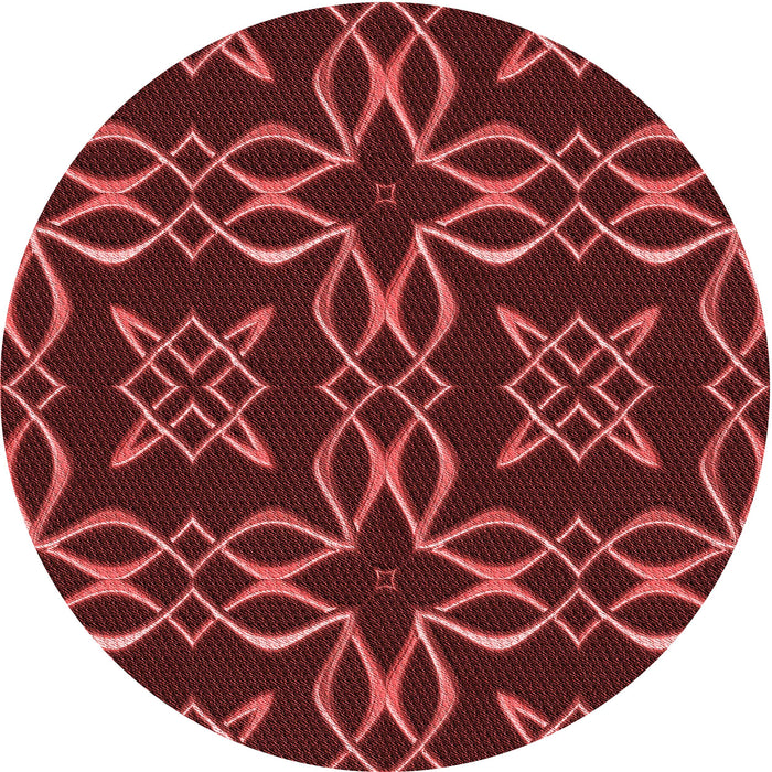 Square Patterned Red Rug, pat3137rd
