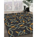 Patterned Army Brown Novelty Rug in Family Room, pat3137