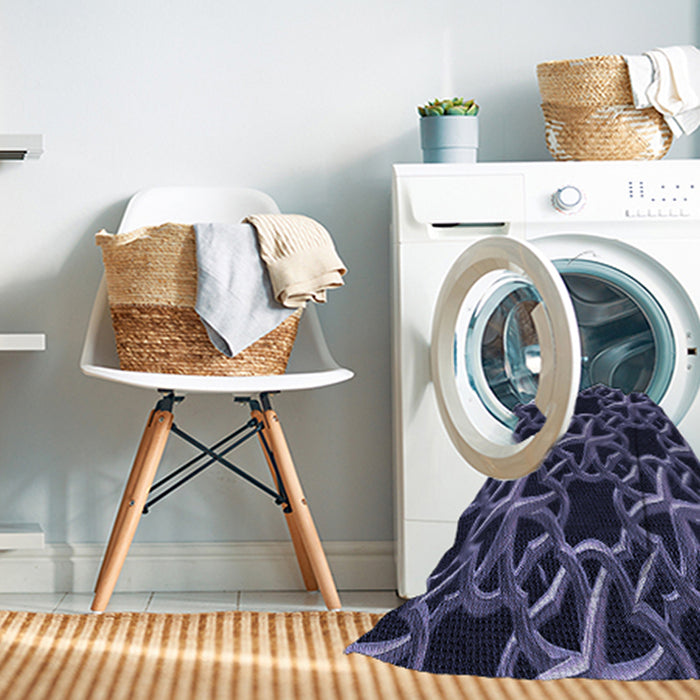 Machine Washable Transitional Periwinkle Purple Rug in a Washing Machine, wshpat3138blu