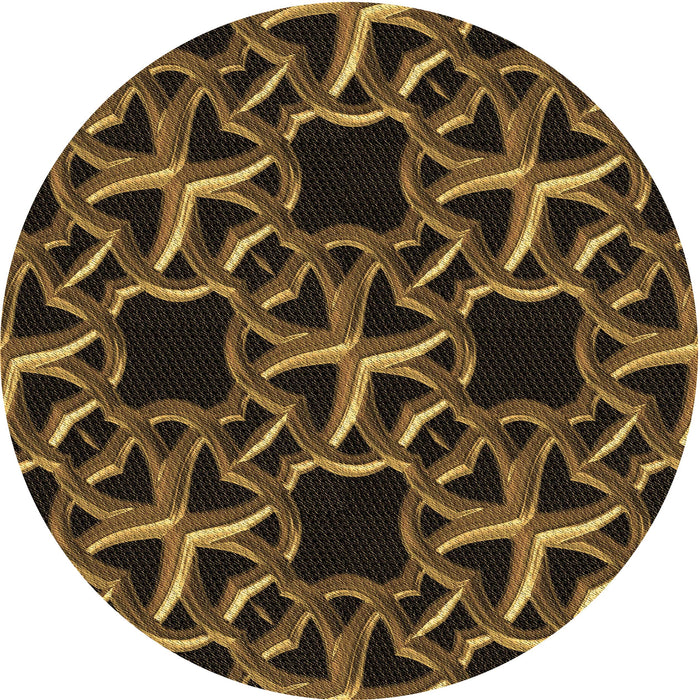 Square Patterned Midnight Gray Rug, pat3138brn