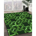 Machine Washable Transitional Dark Lime Green Rug in a Family Room, wshpat3138grn