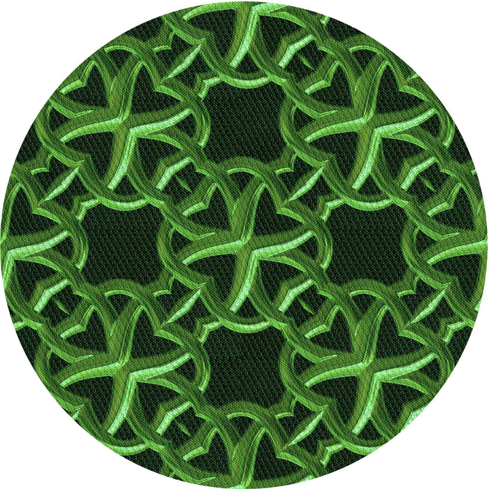 Square Machine Washable Transitional Dark Lime Green Rug in a Living Room, wshpat3138grn