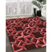 Machine Washable Transitional Red Rug in a Family Room, wshpat3138rd