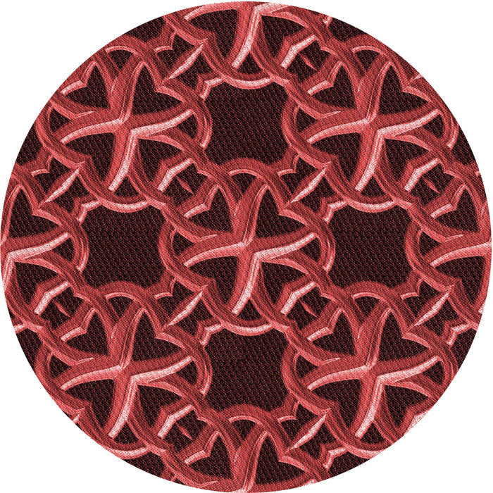Square Patterned Red Rug, pat3138rd