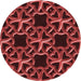 Square Patterned Red Rug, pat3138rd