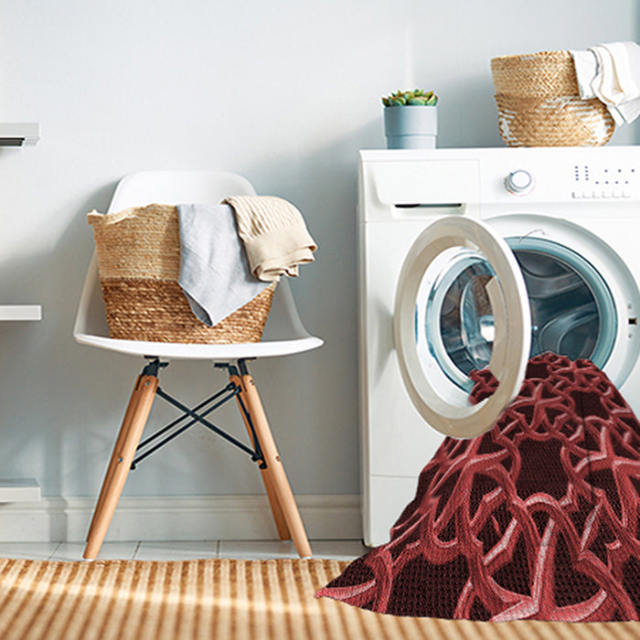 Machine Washable Transitional Red Rug in a Washing Machine, wshpat3138rd