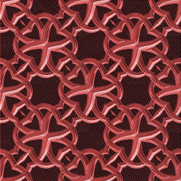 Round Patterned Red Rug, pat3138rd