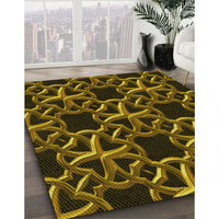 Patterned Black Brown Rug, pat3138yw