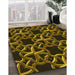 Patterned Black Brown Rug in Family Room, pat3138yw