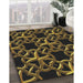 Patterned Mid Gray Novelty Rug in Family Room, pat3138