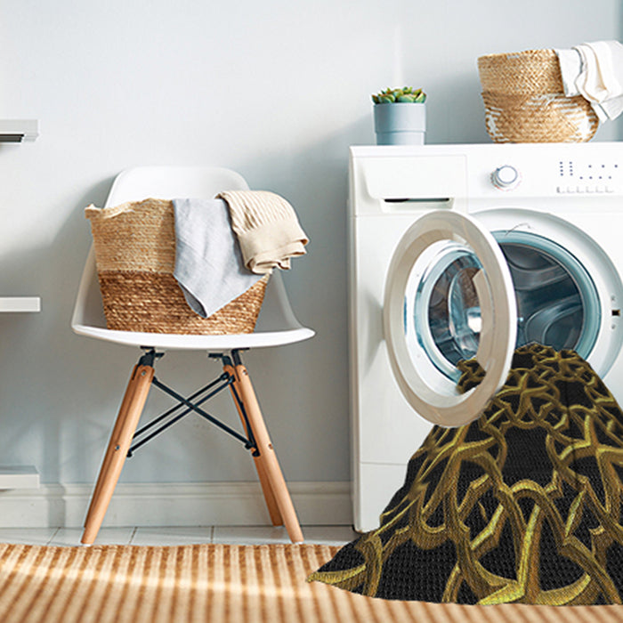 Machine Washable Transitional Midnight Gray Rug in a Washing Machine, wshpat3138