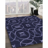 Patterned Deep Periwinkle Purple Rug, pat3139blu