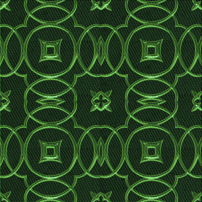 Round Patterned Green Rug, pat3139grn