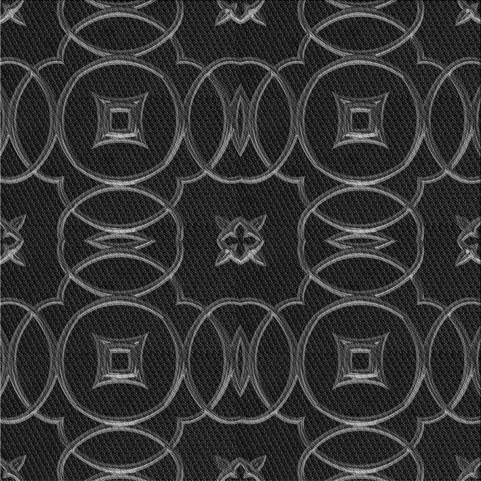 Round Patterned Black Rug, pat3139gry