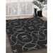 Patterned Black Rug in Family Room, pat3139gry