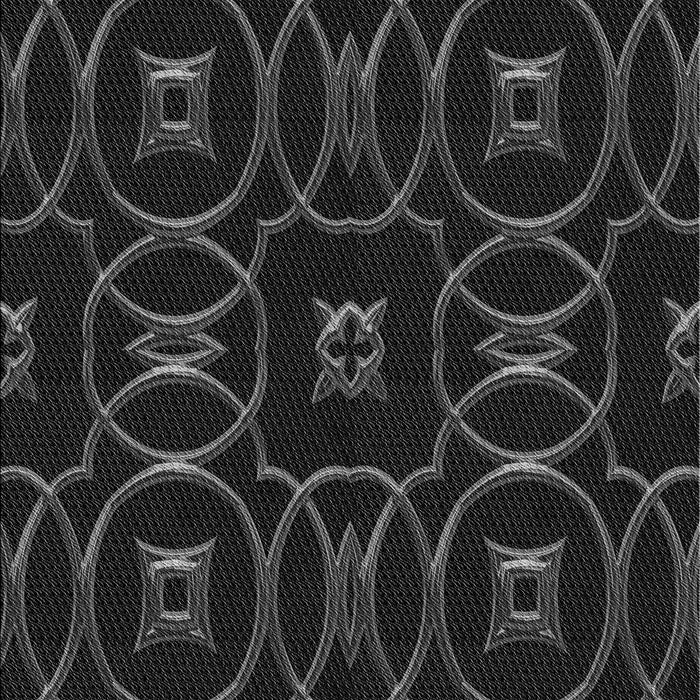 Patterned Black Rug, pat3139gry