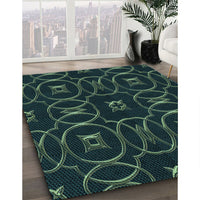 Patterned Black Rug, pat3139lblu